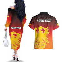 Personalized Germany Couples Matching Off The Shoulder Long Sleeve Dress and Hawaiian Shirt With Coat Of Arms - Wonder Print Shop
