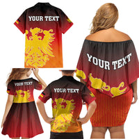 Personalized Germany Family Matching Off Shoulder Short Dress and Hawaiian Shirt With Coat Of Arms - Wonder Print Shop