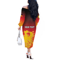 Personalized Germany Off The Shoulder Long Sleeve Dress With Coat Of Arms - Wonder Print Shop