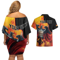 Personalized Germany Unity Day Couples Matching Off Shoulder Short Dress and Hawaiian Shirt The Eagle With Berlin Wall - Wonder Print Shop