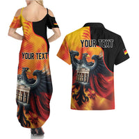Personalized Germany Unity Day Couples Matching Summer Maxi Dress and Hawaiian Shirt The Eagle With Berlin Wall - Wonder Print Shop