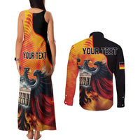 Personalized Germany Unity Day Couples Matching Tank Maxi Dress and Long Sleeve Button Shirt The Eagle With Berlin Wall - Wonder Print Shop