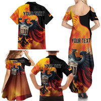 Personalized Germany Unity Day Family Matching Summer Maxi Dress and Hawaiian Shirt The Eagle With Berlin Wall - Wonder Print Shop