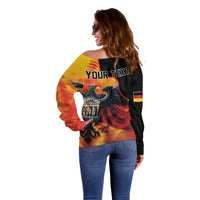Personalized Germany Unity Day Off Shoulder Sweater The Eagle With Berlin Wall - Wonder Print Shop