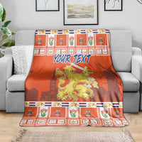 Personalized Netherlands Christmas Blanket Coat Of Arms - Prettige Kerst
