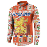 Personalized Netherlands Christmas Button Sweatshirt Coat Of Arms - Prettige Kerst - Wonder Print Shop