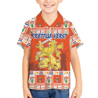 Personalized Netherlands Christmas Kid Hawaiian Shirt Coat Of Arms - Prettige Kerst - Wonder Print Shop