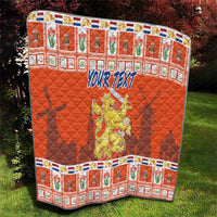 Personalized Netherlands Christmas Quilt Coat Of Arms - Prettige Kerst - Wonder Print Shop