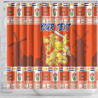 Personalized Netherlands Christmas Shower Curtain Coat Of Arms - Prettige Kerst