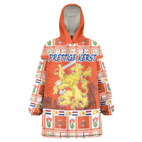 Personalized Netherlands Christmas Wearable Blanket Hoodie Coat Of Arms - Prettige Kerst - Wonder Print Shop