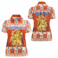 Personalized Netherlands Christmas Women Polo Shirt Coat Of Arms - Prettige Kerst - Wonder Print Shop
