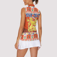 Personalized Netherlands Christmas Women Sleeveless Polo Shirt Coat Of Arms - Prettige Kerst - Wonder Print Shop