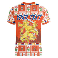 Personalized Netherlands Christmas Women V-Neck T-Shirt Coat Of Arms - Prettige Kerst - Wonder Print Shop