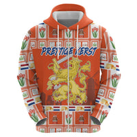 Personalized Netherlands Christmas Zip Hoodie Coat Of Arms - Prettige Kerst - Wonder Print Shop