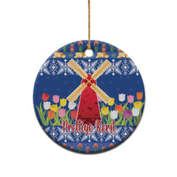 Netherlands Christmas Ceramic Ornament Windmills With Tulip Flowers - Wonder Print Shop