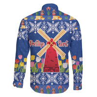 Netherlands Christmas Family Matching Mermaid Dress and Hawaiian Shirt Windmills With Tulip Flowers - Wonder Print Shop