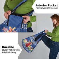 Netherlands Christmas Grocery Bag Windmills With Tulip Flowers