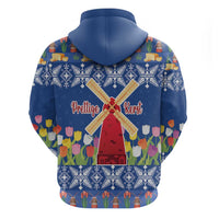 Netherlands Christmas Hoodie Windmills With Tulip Flowers - Wonder Print Shop