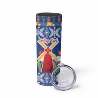 Netherlands Christmas Skinny Tumbler Windmills With Tulip Flowers - Wonder Print Shop