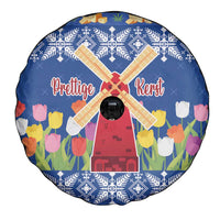 Netherlands Christmas Spare Tire Cover Windmills With Tulip Flowers - Wonder Print Shop