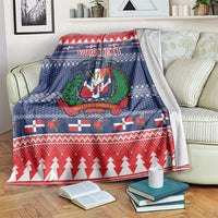 Personalized Dominican Republic Christmas Blanket Dominicana Coat Of Arms Christmas Pattern