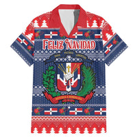 Personalized Dominican Republic Christmas Family Matching Mermaid Dress and Hawaiian Shirt Dominicana Coat Of Arms Christmas Pattern - Wonder Print Shop