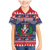 Personalized Dominican Republic Christmas Family Matching Mermaid Dress and Hawaiian Shirt Dominicana Coat Of Arms Christmas Pattern - Wonder Print Shop