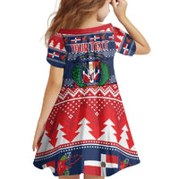 Personalized Dominican Republic Christmas Family Matching Off Shoulder Maxi Dress and Hawaiian Shirt Dominicana Coat Of Arms Christmas Pattern - Wonder Print Shop