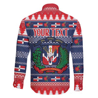 Personalized Dominican Republic Christmas Family Matching Puletasi and Hawaiian Shirt Dominicana Coat Of Arms Christmas Pattern - Wonder Print Shop