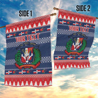 Personalized Dominican Republic Christmas Garden Flag Dominicana Coat Of Arms Christmas Pattern - Wonder Print Shop