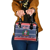 Personalized Dominican Republic Christmas Shoulder Handbag Dominicana Coat Of Arms Christmas Pattern