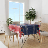 Personalized Dominican Republic Christmas Tablecloth Dominicana Coat Of Arms Christmas Pattern - Wonder Print Shop