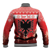 Personalized Albania Christmas Baseball Jacket The Double-headed Eagle Christmas Pattern - Wonder Print Shop