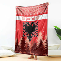 Personalized Albania Christmas Blanket The Double-headed Eagle Christmas Pattern