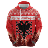 Personalized Albania Christmas Hoodie The Double-headed Eagle Christmas Pattern - Wonder Print Shop