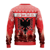 Personalized Albania Christmas Ugly Christmas Sweater The Double-headed Eagle Christmas Pattern - Wonder Print Shop