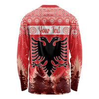 Personalized Albania Christmas Long Sleeve Shirt The Double-headed Eagle Christmas Pattern - Wonder Print Shop