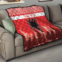 Personalized Albania Christmas Quilt The Double-headed Eagle Christmas Pattern - Wonder Print Shop