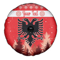 Personalized Albania Christmas Spare Tire Cover The Double-headed Eagle Christmas Pattern - Wonder Print Shop