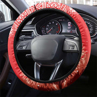 Albania Christmas Steering Wheel Cover The Double-headed Eagle Christmas Pattern - Wonder Print Shop