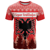Personalized Albania Christmas T Shirt The Double-headed Eagle Christmas Pattern - Wonder Print Shop