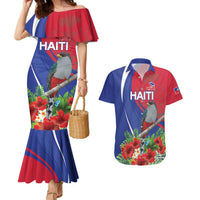 Personalized Hispaniolan Trogon Haiti Couples Matching Mermaid Dress and Hawaiian Shirt Sporty Style - Wonder Print Shop