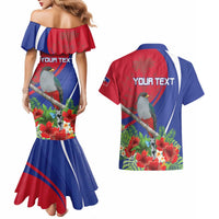 Personalized Hispaniolan Trogon Haiti Couples Matching Mermaid Dress and Hawaiian Shirt Sporty Style - Wonder Print Shop