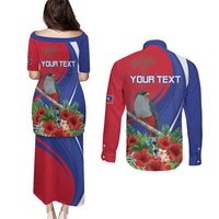 Personalized Hispaniolan Trogon Haiti Couples Matching Puletasi and Long Sleeve Button Shirt Sporty Style - Wonder Print Shop