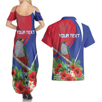 Personalized Hispaniolan Trogon Haiti Couples Matching Summer Maxi Dress and Hawaiian Shirt Sporty Style - Wonder Print Shop
