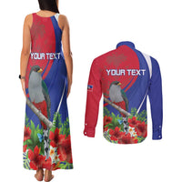 Personalized Hispaniolan Trogon Haiti Couples Matching Tank Maxi Dress and Long Sleeve Button Shirt Sporty Style - Wonder Print Shop