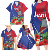 Personalized Hispaniolan Trogon Haiti Family Matching Long Sleeve Bodycon Dress and Hawaiian Shirt Sporty Style - Wonder Print Shop