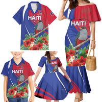 Personalized Hispaniolan Trogon Haiti Family Matching Mermaid Dress and Hawaiian Shirt Sporty Style - Wonder Print Shop