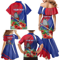Personalized Hispaniolan Trogon Haiti Family Matching Mermaid Dress and Hawaiian Shirt Sporty Style - Wonder Print Shop