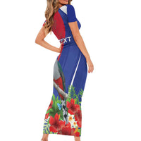Personalized Hispaniolan Trogon Haiti Family Matching Short Sleeve Bodycon Dress and Hawaiian Shirt Sporty Style - Wonder Print Shop
